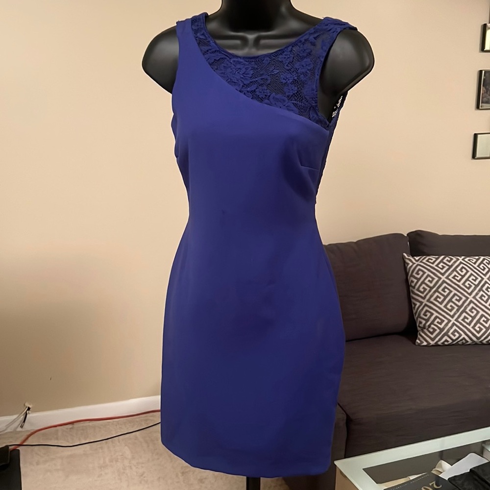 Blue Zara Dress with Backless Lace Design Back